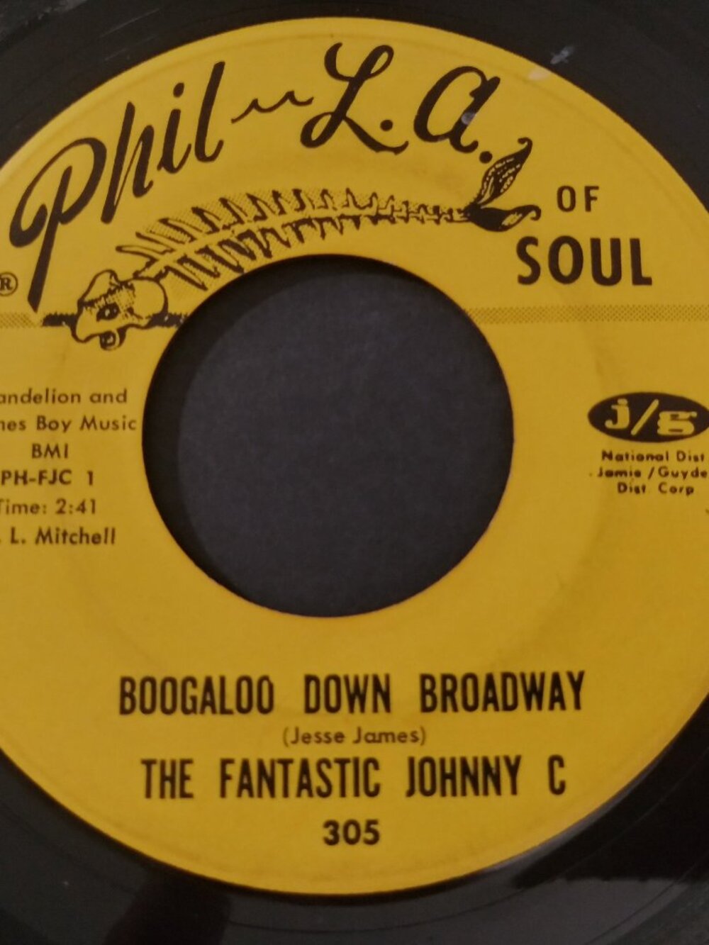 Fantastic Johnny C – Boogaloo Down Broadway VG+ Phil L.A. Of Sou 45 Record 1967